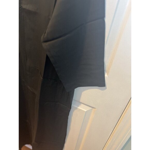 Terea By Andrea Pitter Black 100% Tencel Shirt Dress XXL MIDI 3/4 Sleeves Pocket - Picture 6 of 11